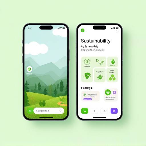 Voorbeeld van een mobiele app interface voor een duurzaamheidsplatform